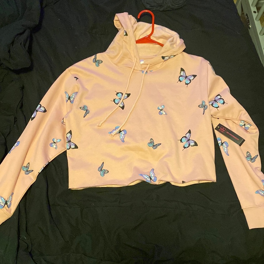 Pink butterfly hoodie